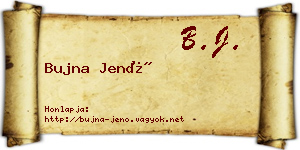Bujna Jenő névjegykártya