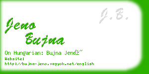 jeno bujna business card